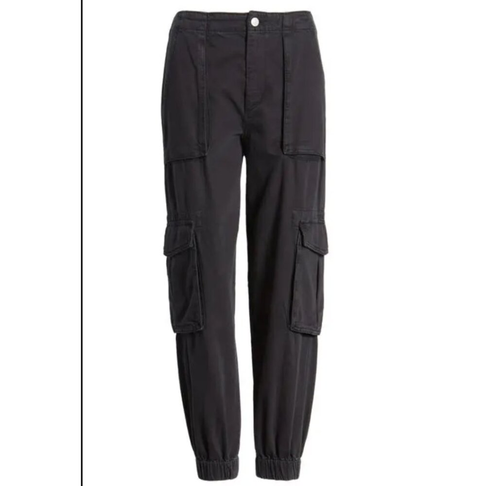 AllSaints Frieda Twill Cargo Joggers • Black • US 2 / UK 6 • NWOT (Altered)